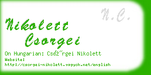 nikolett csorgei business card